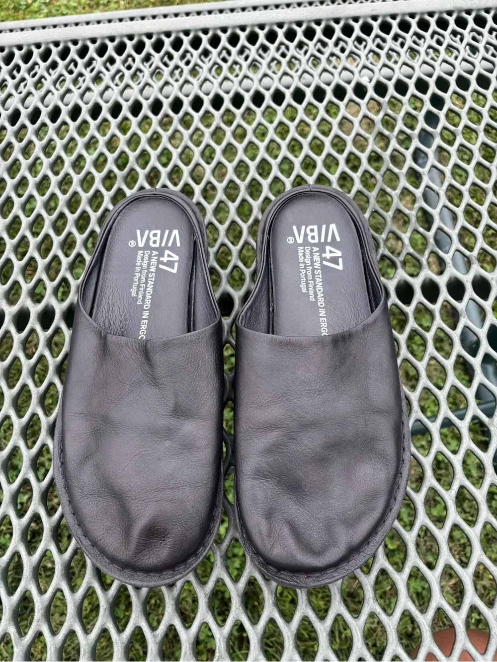 VIBAe Roma Black Slip On Loafer Mule EU Unisex 47 US 14